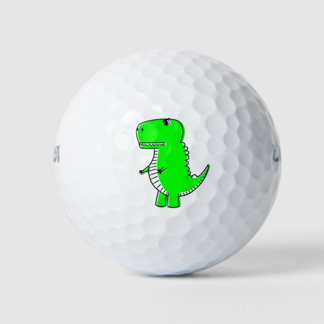 Balles De Golf Dinosaure vert dessin mignon personnalisé (Devant)