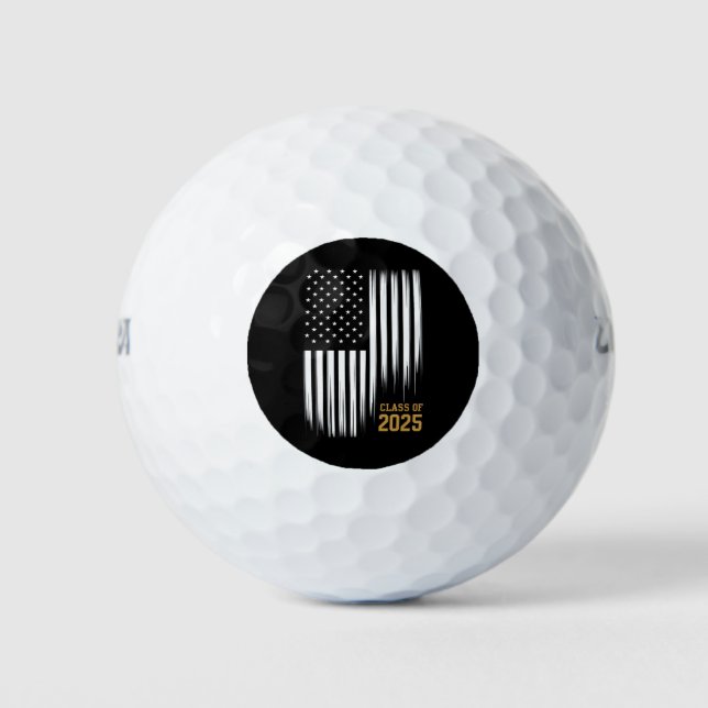 Balles De Golf Diplômés de la promotion 2025 Drapeau américain  (Devant)