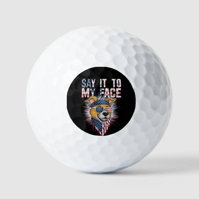 Balles De Golf Dis-le à ma face drôle maman chien (Recto)
