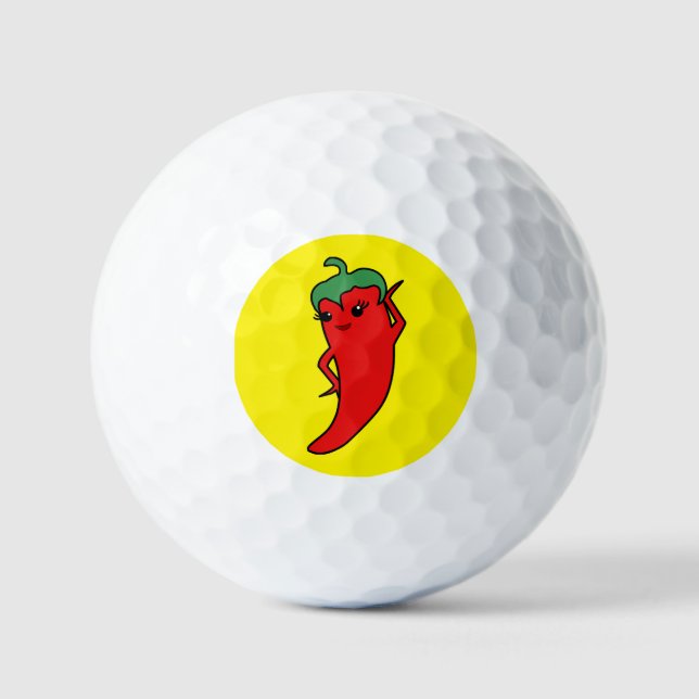 Balles De Golf Divinité Kawaii Piment Personnalisé (Recto)