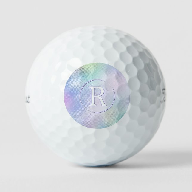 Balles De Golf do-it-yourself Monogramme blanc 3D en cercle, verr (Recto)