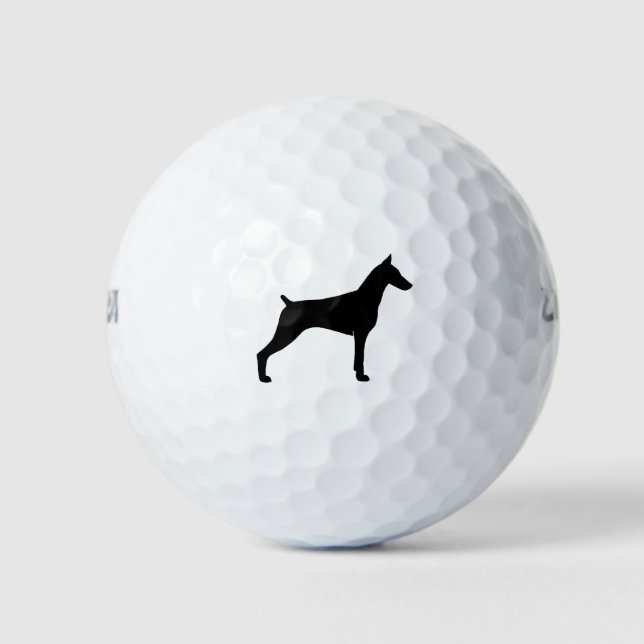 Balles De Golf Doberman Pinscher Silhouette (Devant)