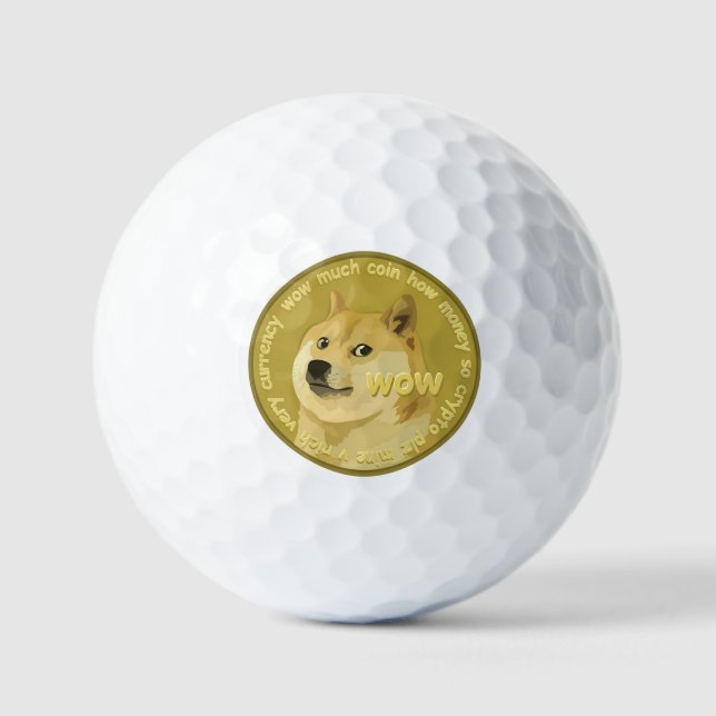 Balles De Golf Dogecoin Wow Doge Coin Très Beaucoup Crypto Devise (Recto)