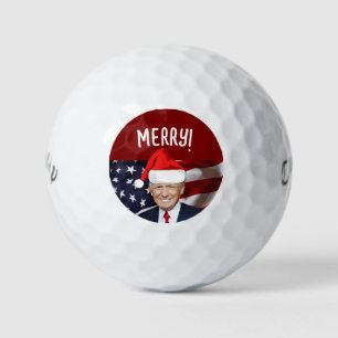BALLES DE GOLF DONALD TRUMP CHRISTMAS SANTA HAT GOLF BALLS