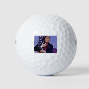 Balles De Golf Donald Trump et le drapeau