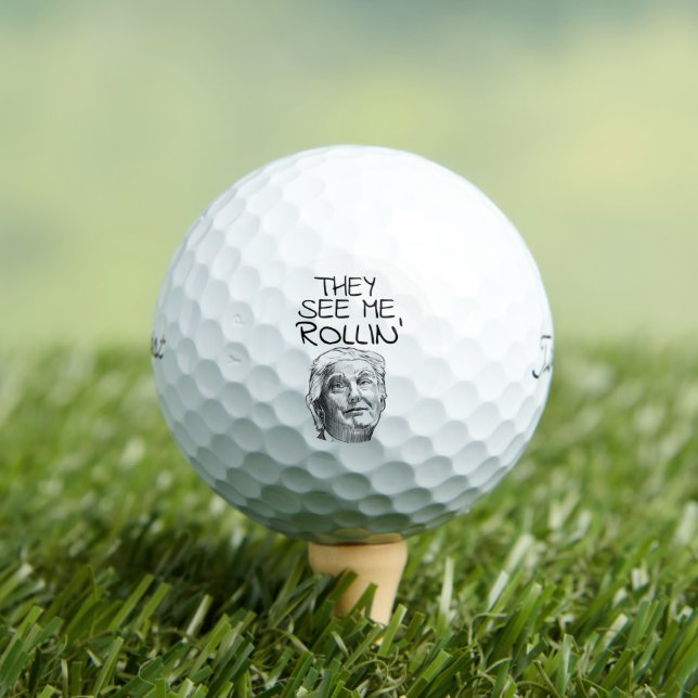BALLES DE GOLF DONALD TRUMP FUNNY GOLF BALLS ROLLIN' (T-shirt Insitu)
