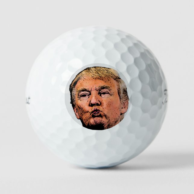 BALLES DE GOLF DONALD TRUMP KISS GOLF BALLS CHRISTMAS CADEAU (Recto)