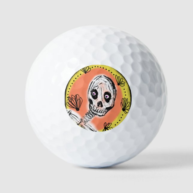 Balles De Golf Doodle d'Halloween squelette effrayant   (Recto)