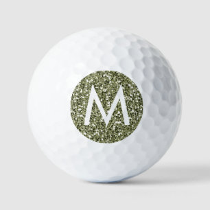 Balles De Golf Drab vert Olive Personnalisé Initiale moderne