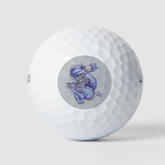 Balles De Golf Dragon bleu (Devant)