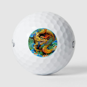 Balles De Golf dragon chinois classique cool peinture art vintage