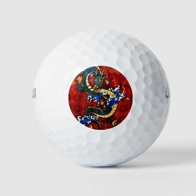 Balles De Golf Dragon japonais - Bonne fortune (Devant)
