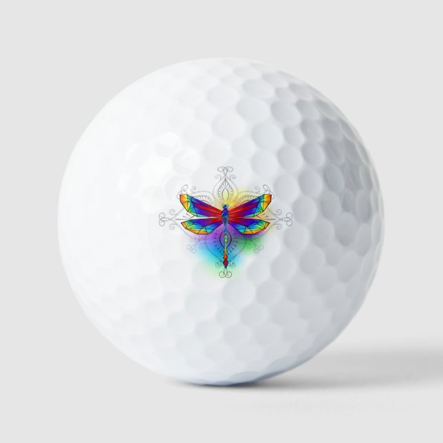 Balles De Golf Dragonfly en arc-en-ciel (Recto)