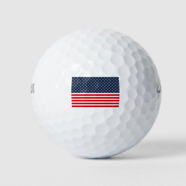 Balles De Golf drapeau 4 juillet américain (Devant)