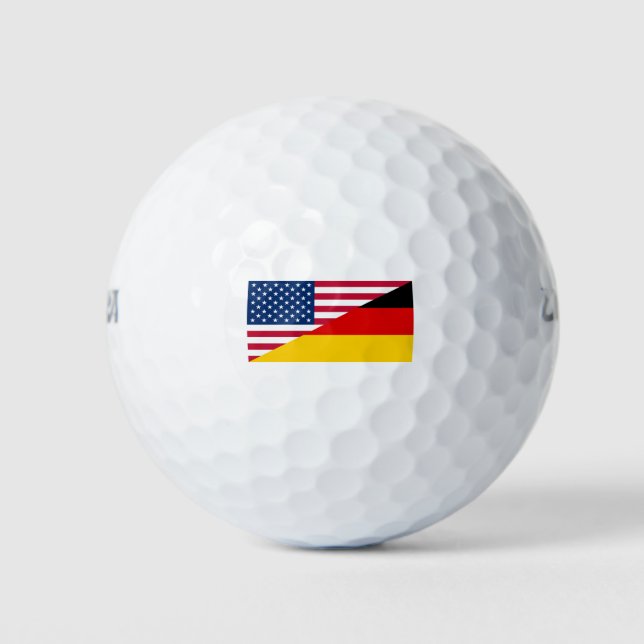 Balles De Golf Drapeau allemand American Pride US Allemagne (Devant)