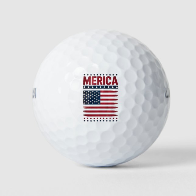 Balles De Golf Drapeau Américain 4 Juillet Merica (Devant)