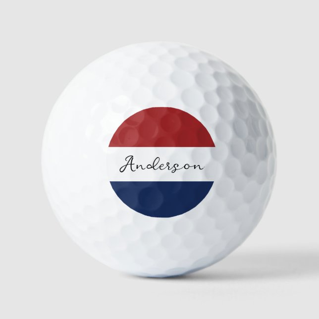 Balles De Golf Drapeau américain Couleurs Nom personnalisé Nom de (Recto)