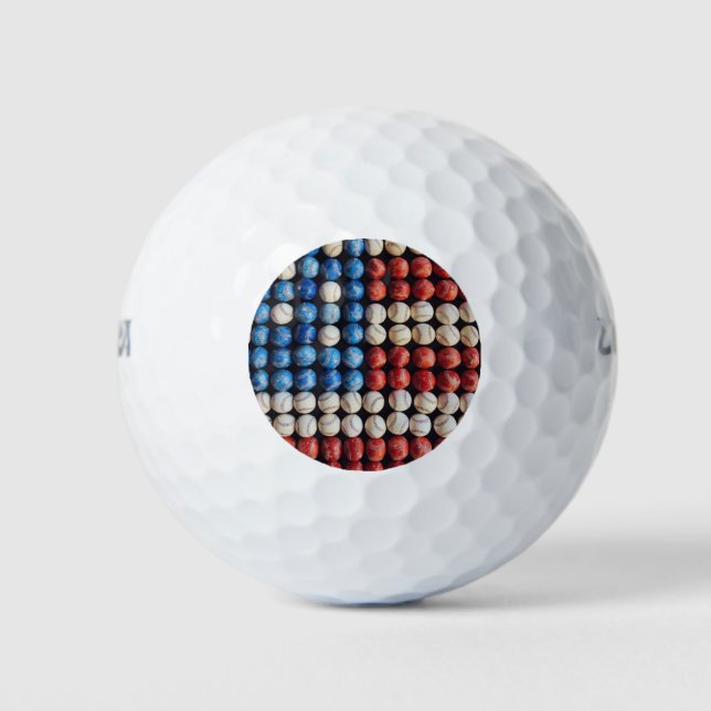 Balles De Golf Drapeau américain de baseball (Devant)