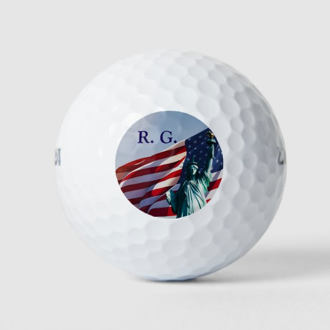 Balles De Golf Drapeau américain Lady Liberty (Devant)