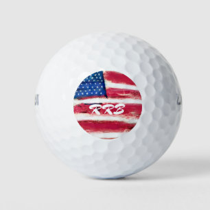 Balles De Golf Drapeau américain Monogramme Golf Balls