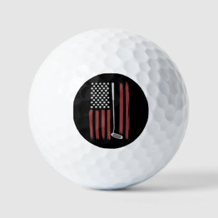 Balles De Golf Drapeau américain rétro golfeur de golf drôle club