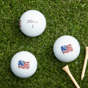 Balles De Golf Drapeau américain USA Aquarelle 4 juillet