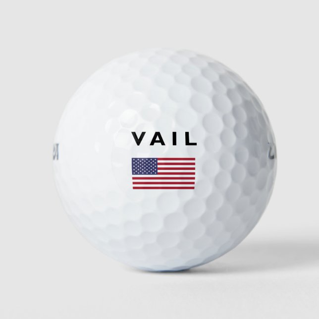 Balles De Golf Drapeau américain Vail couleur claire (Devant)