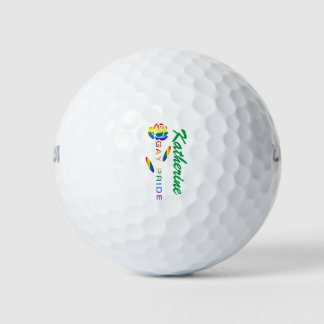 Balles De Golf Drapeau Arc-en-ciel de la Fierté Gay Nom Personnal
