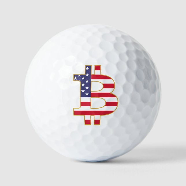 Balles De Golf Drapeau Bitcoin USA - Btc Crypto (Recto)