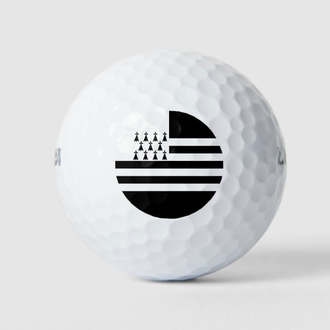 Balles de Golf Drapeau Breton Patriotique (Devant)