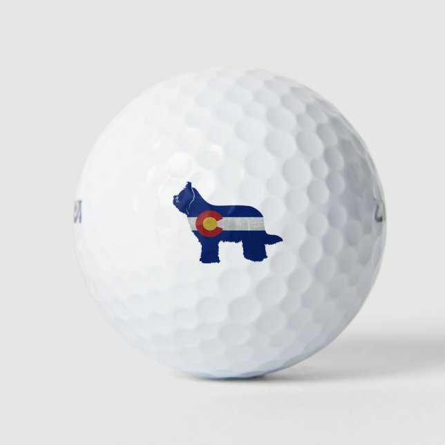 Balles De Golf Drapeau Briard Chien race Colorado Silhouette (Devant)