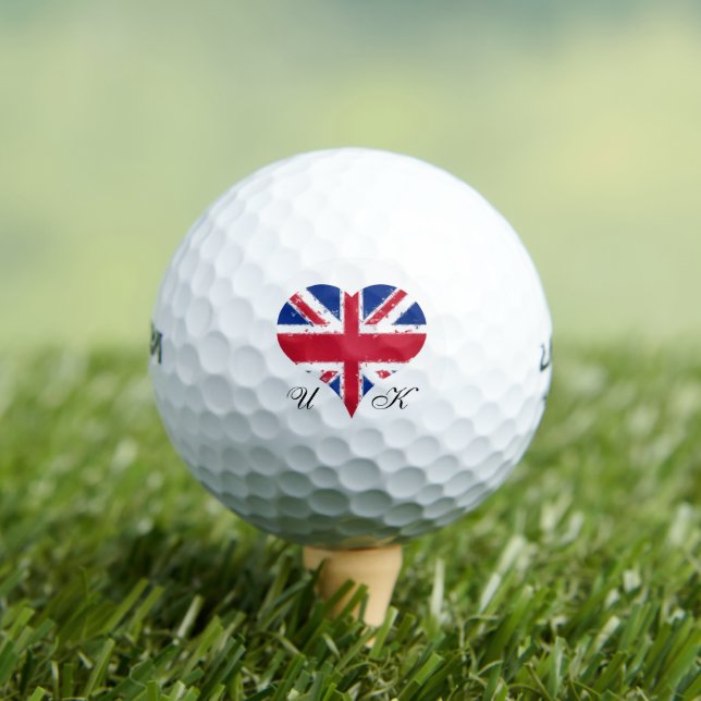 Balles De Golf Drapeau britannique I Heart England (T-shirt Insitu)