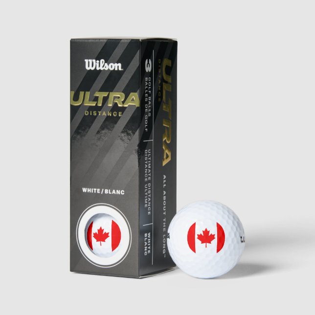 Balles de Golf Drapeau Canada | Conception Feuille (Emballage)