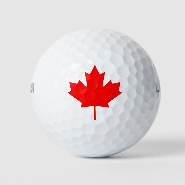 Balles De Golf Drapeau canadien feuille d'érable rouge (Devant)