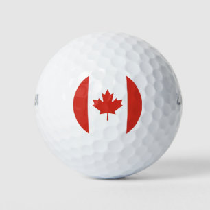 Balles De Golf Drapeau canadien rouge et blanc