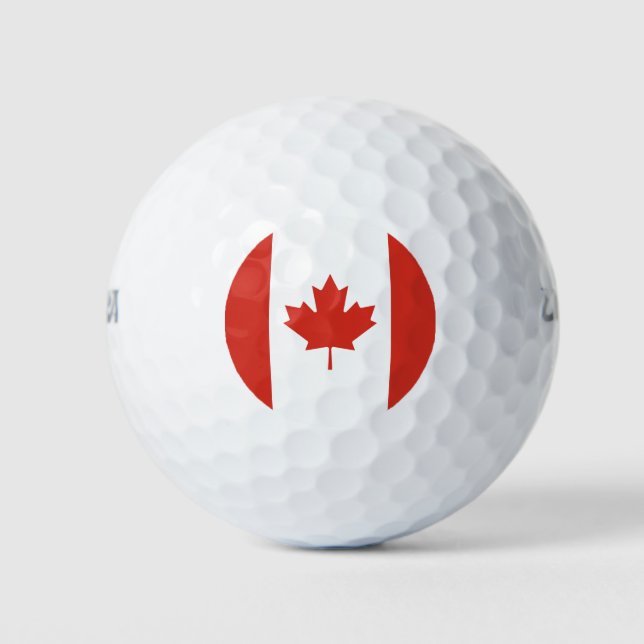 Balles De Golf Drapeau canadien rouge et blanc (Devant)