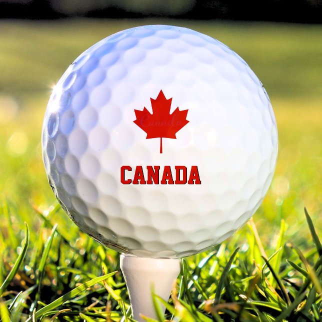 Balles De Golf Drapeau canadien rouge et blanc du Canada (canada canadian flag maple leaf golf ball)