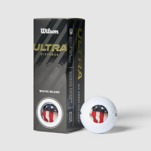 Balles De Golf Drapeau Closeup USA