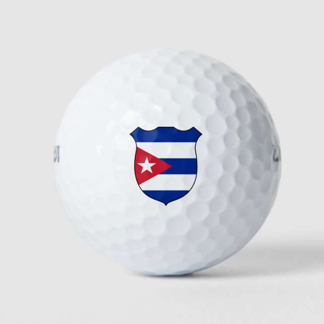 Balles De Golf Drapeau Cuba Grand Patriotique (Devant)