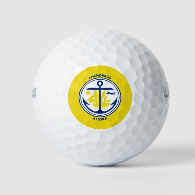 Balles De Golf Drapeau d'Anchorage, Alaska Golf Balls (Devant)