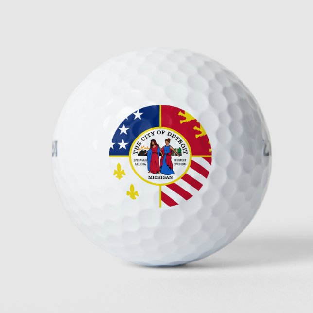 Balles de golf Drapeau de Détroit, Michigan (Devant)