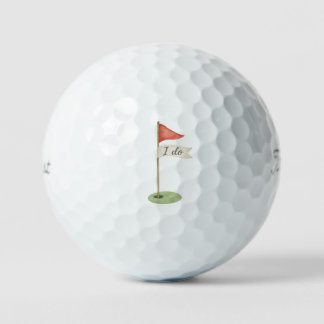 Balles De Golf Drapeau de golf romantique "Je le veux" Cadeau de