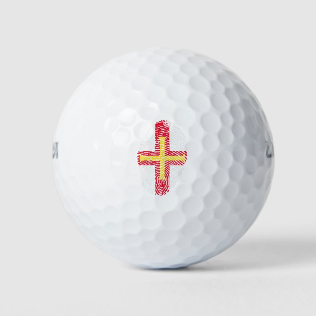 Balles De Golf Drapeau de Guernesey Empreinte Country Pride (Devant)