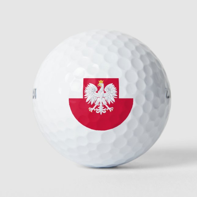 Balles De Golf Drapeau de la Pologne (avec armoiries) (Devant)