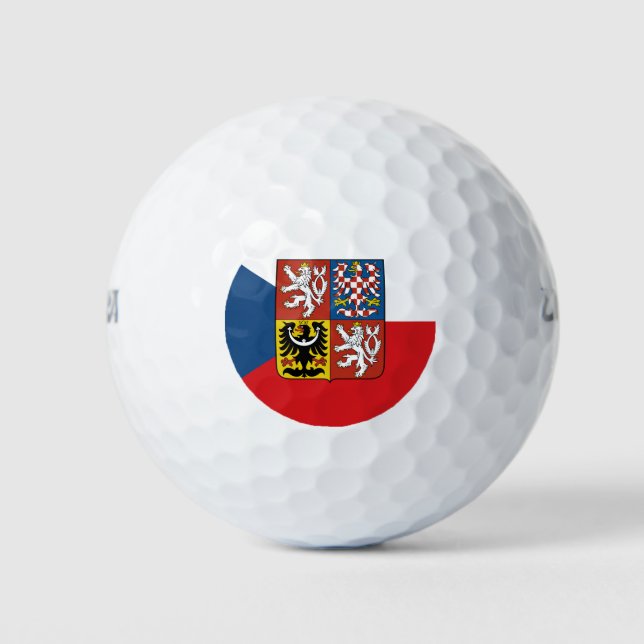 Balles De Golf Drapeau de la République tchèque avec armoiries su (Devant)