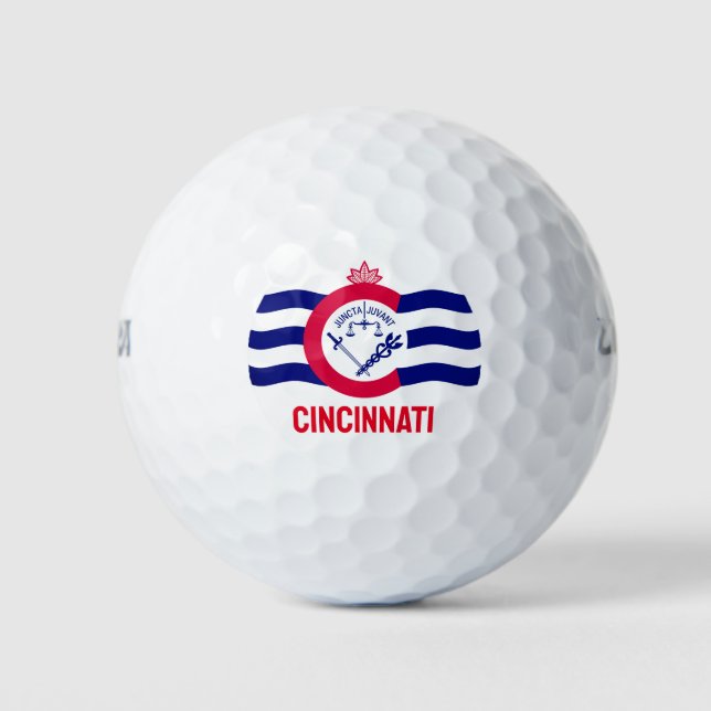 Balles De Golf Drapeau de la ville de Cincinnati, Ohio (Devant)