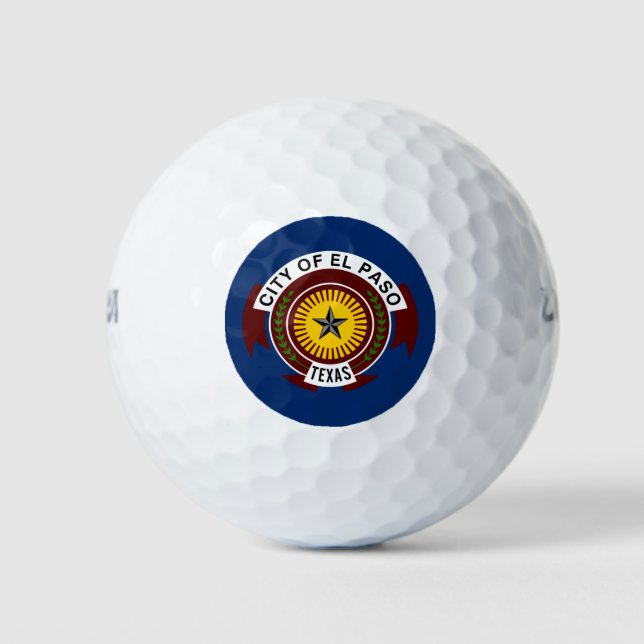 Balles De Golf Drapeau de la ville d'El Paso (Texas) (Devant)