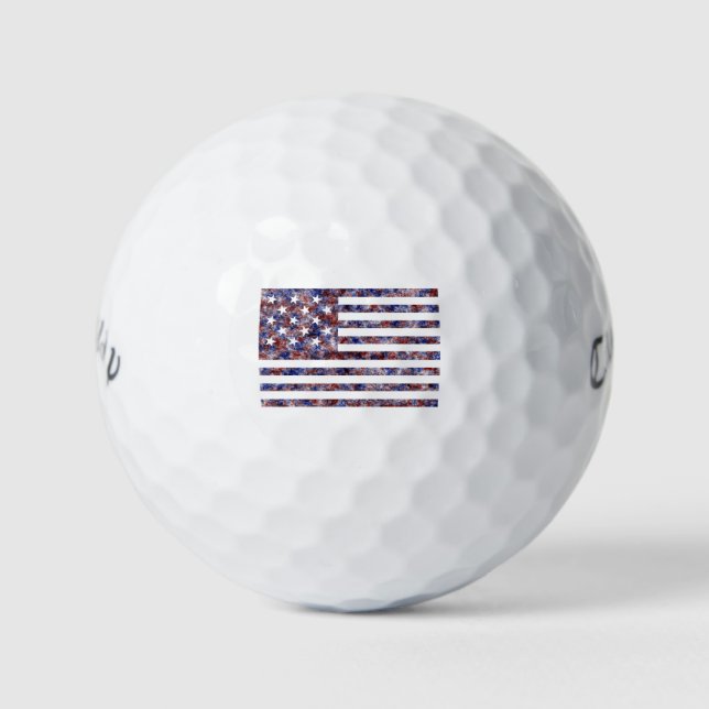 Balles De Golf Drapeau de l'Amérique avec une bannière étoilée co (Devant)