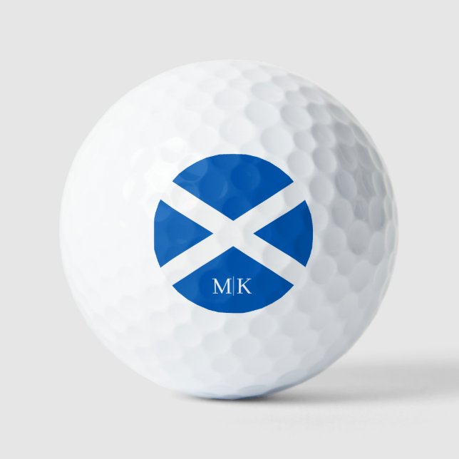 Balles De Golf Drapeau de l'Écosse Monogramme Moderne  (Recto)