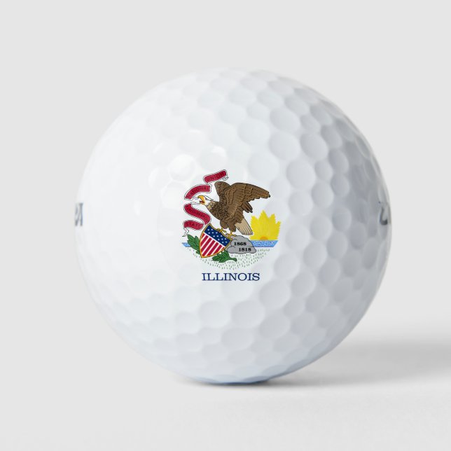 Balles De Golf Drapeau de l'État de l'Illinois (Devant)